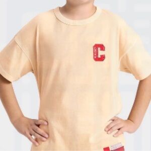 Cat & Jack Cream Short Sleeve Tee with Red Patch C
